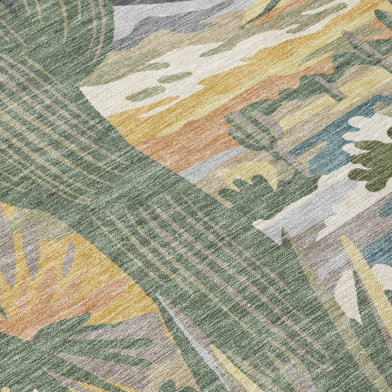 Machine Washable Indoor/Outdoor Chantille ACN2496 Americana Rug, Beige, 5' x 7'6"