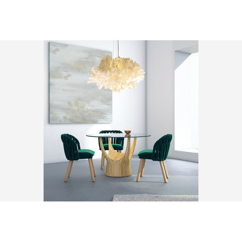 Acacia Dining Table, 29.25" H x 47.25" W x 47.25" D, Clear