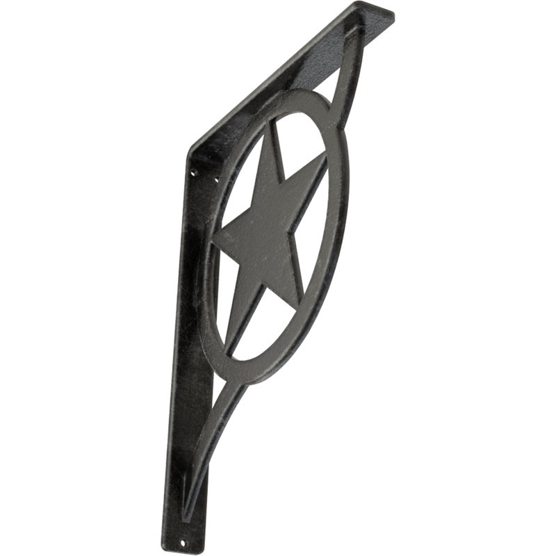 Support en fer forgé Austin, Argent antique, H 12 po x l 1,5 po x P 10 po