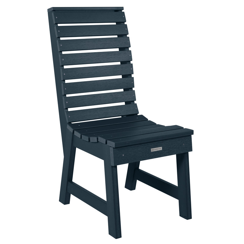 Chaise de salle à manger sans accoudoirs Weatherly, Bleu