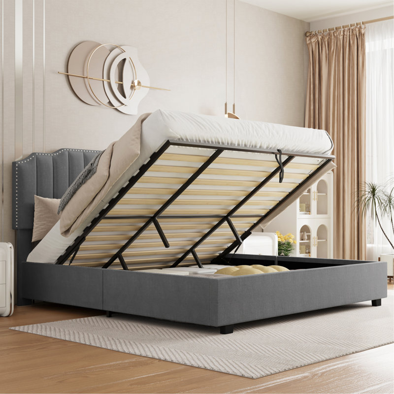 Versatile Queen Size Storage Bed With Automatic Lift-Up Feature, Queen