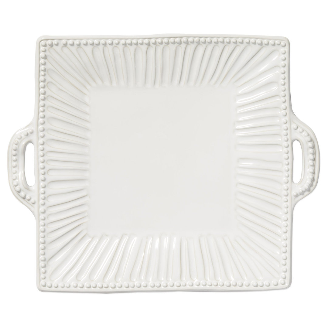 Incanto Stone Stripe Square Handled Platter VIETRI