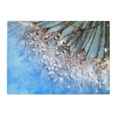 Tempered Glass Dewdrops upon a Dandelion Chopping Board
