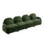 Canapé en tissu vert à 4 places en peluche, douceur semblable au nuage, dossier / accoudoirs courbés, coussins lombaires courbés, conception modulaire et coussin de soutien à double couche-735251390