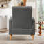 Compact Grey Upholstered Armchair, Soft Fabric Accent Chair with Wooden Legs, Cosy Reading Chair for Small Spaces-1852207264