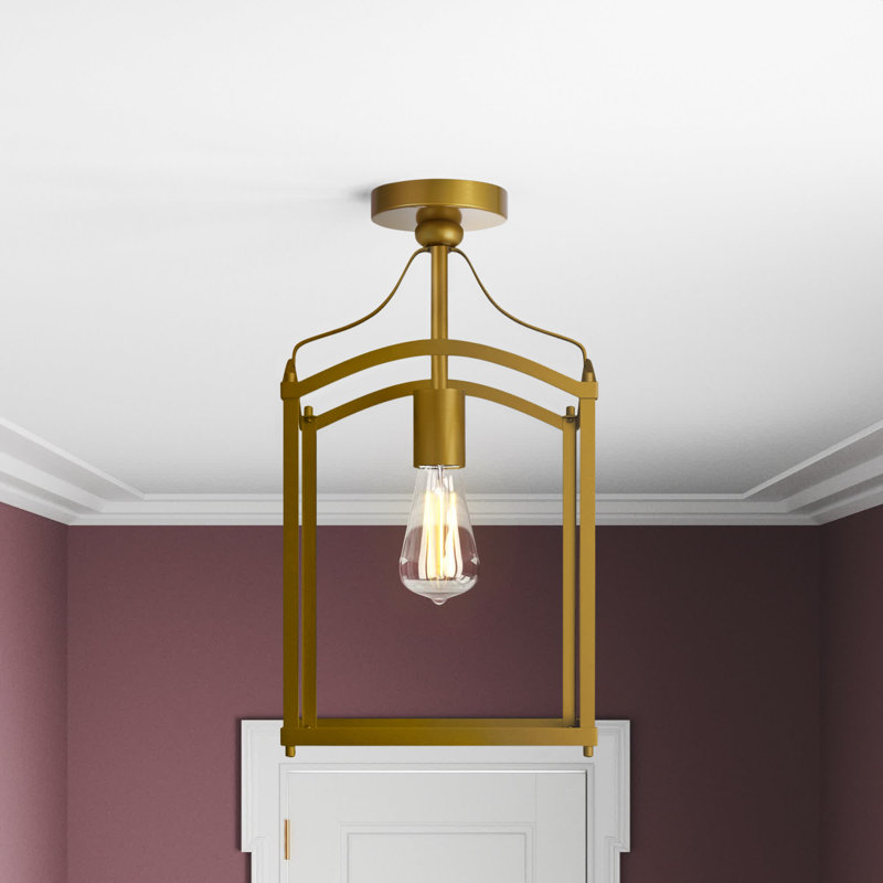 Plafonnier semi-encastré 1 lumière 10 po Cagney, Laiton