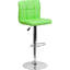 Tabouret de bar contemporain réglable en ajustable en vinyle matelassé avec base en chrome Ahlijah-29471286