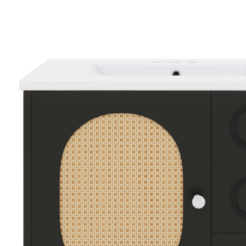 Ensemble de meuble-lavabo 30 po avec lavabo en céramique et meuble-lavabo à 2 tiroirs