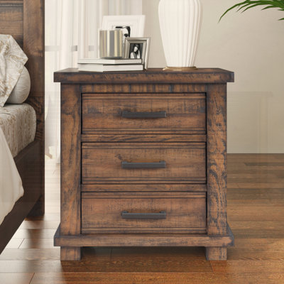 Table de chevet rustique en bois massif