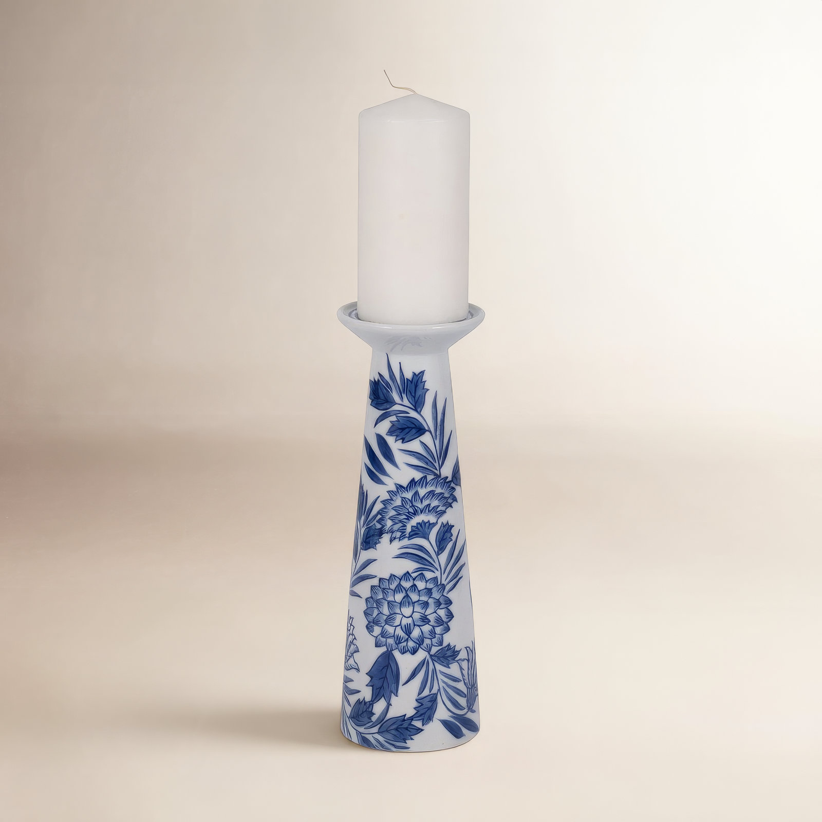 Chinoiserie Candle Holder, 12" H x 4" W x 4" D