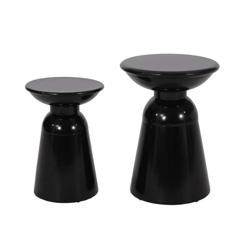 End Table - Outdoor, Metal, Black Tables Contemporary Flared Structure, Black