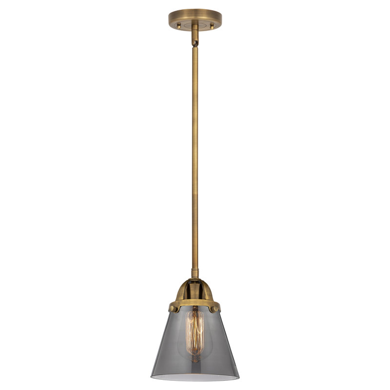 Mini-luminaire suspendu à 2 lumières en forme de cône 1 lumière Nouveau - ampoule non incluse, Plaqué couleur fumée