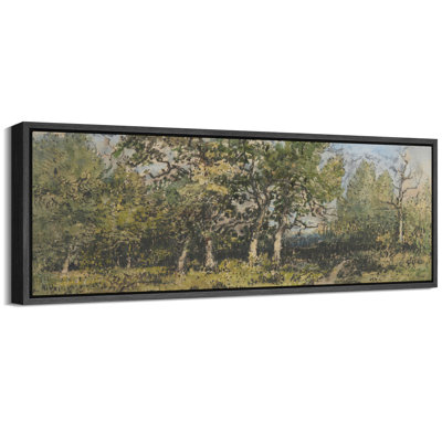 Aquarelle, paysage rustique, pin, campagne, coteau, nature