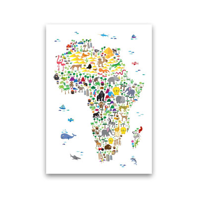 Animal Map Of Africa Nursery by Michael Tompsett - Print