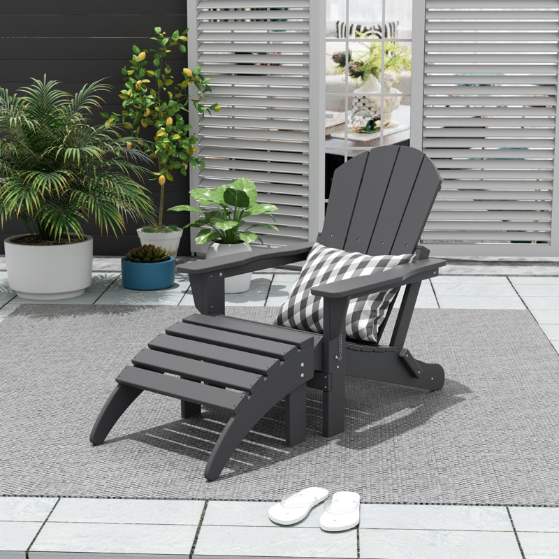 Laguna Foldable Outdoor Adirondack Chair, Gray