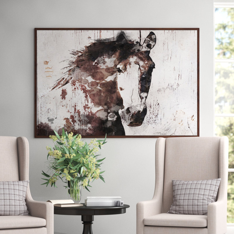 « Gorgeous Horse » d'Irena Orlov - impression sur toile, H 40 po x l 60 po, Reproduction avec cadre flottant, Flotteur