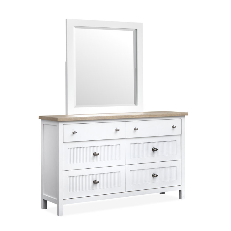 Double Drawer Dresser With Portrait Mirror