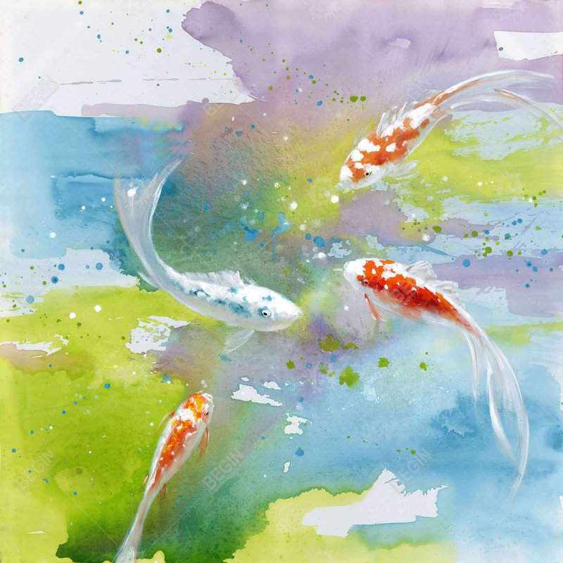 «Koi Fish In Colorful Water» sur toile