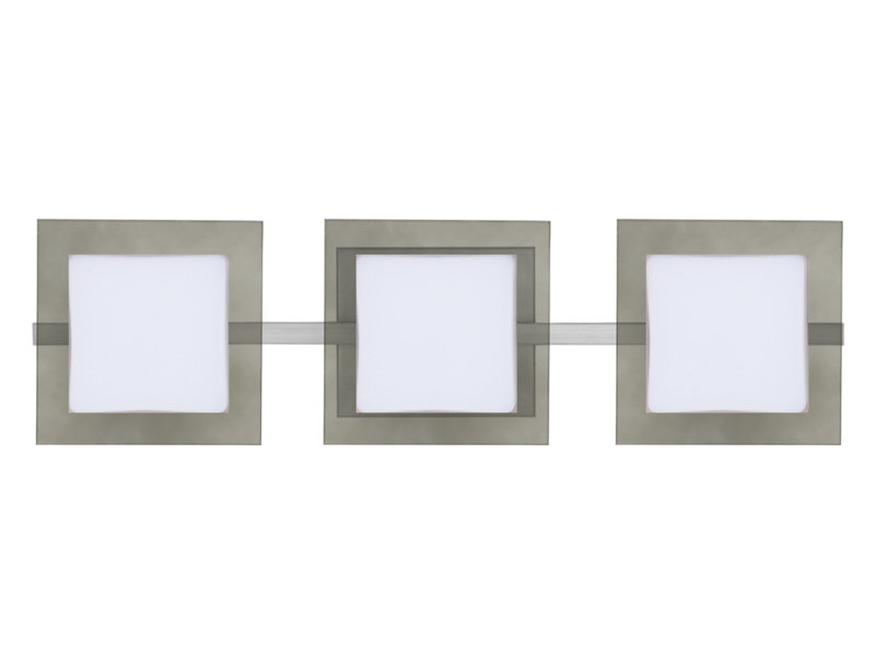 Barre d’éclairage de salle de bain 3 lumières Catella, Nickel satiné, 5 W à DEL