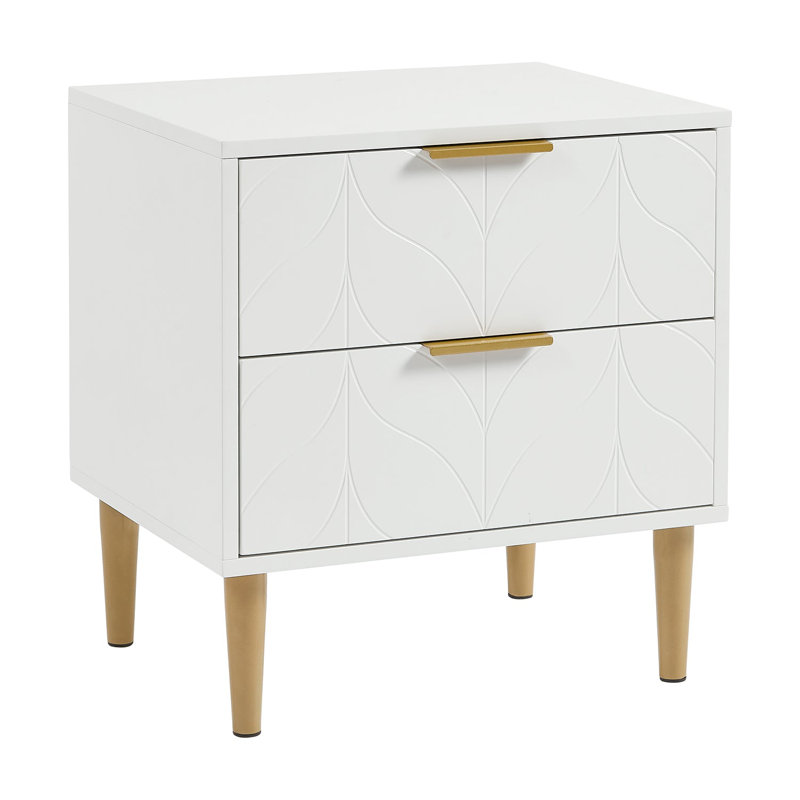 Adams 50cm W Bedside Table, White, Individual