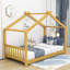 Lit plateforme simple en bois avec toit-1117163977