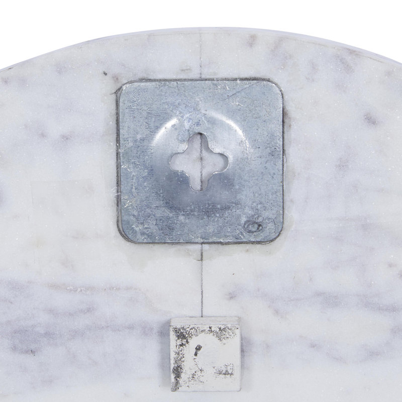 Marble Decorative Wall Clock with Gold Metal Accents