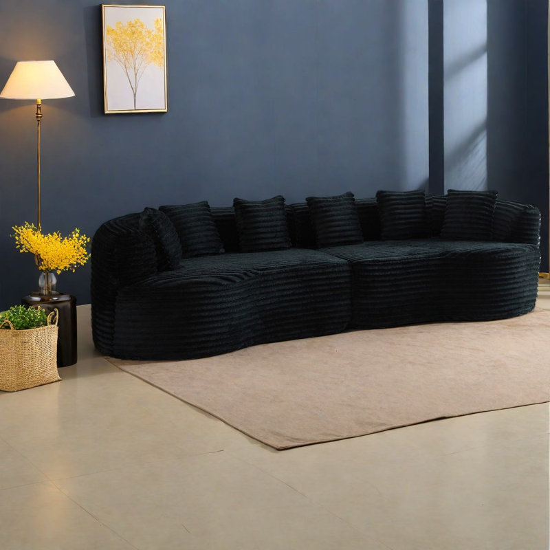 Canapé modulaire en velours côtelé 111,5 pouces Compression Cloud