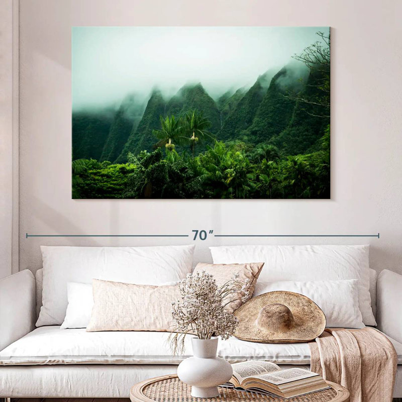 Paysage Alvord brumeux Kaneohe, H 34 po x l 51 po
