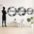 Planchard White Black Infinite Ripples - Waves Wall Mirror, White Round Decorative Mirror, Printed Metal Art-650253995