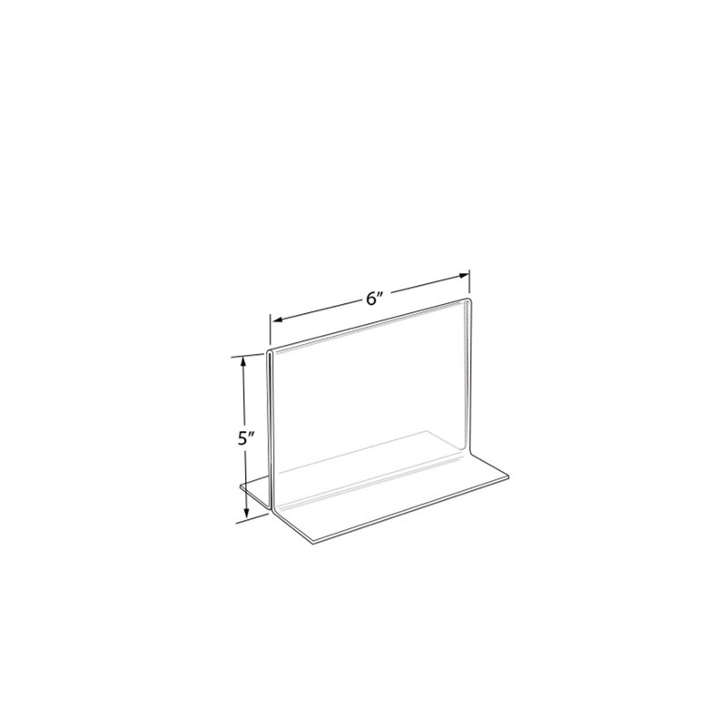 Clear Acrylic Horizontal Desktop Sign Holder, 6" x 5", 10-Pack