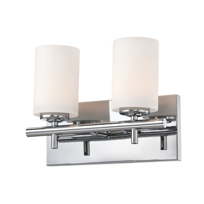 Éclairage pour salle de bain 2 lumières Barro 11,9 po de large Barro - Chrome