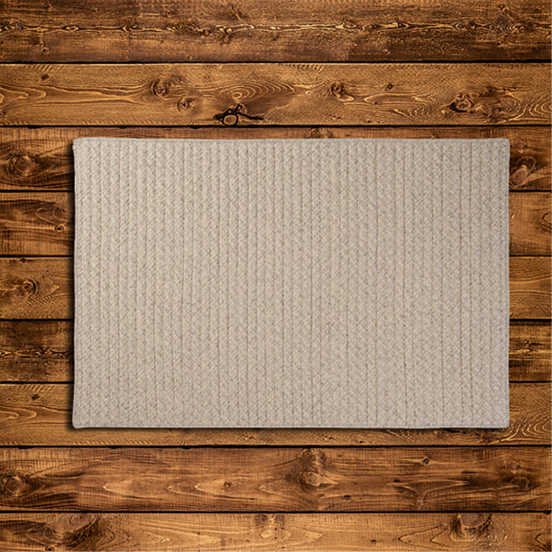 Zulma Houndstooth Braided All-Natural Wool Area Rug, Rectangle 4' x 6'