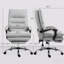 Fauteuil de bureau en microfibre à massage, fauteuil inclinable chauffant avec repose-pieds, gris clair