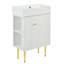 Meuble-lavabo 21,6 po, armoire combinée, meuble de rangement pour salle de bain, lavabo simple en céramique, rangement-112897622
