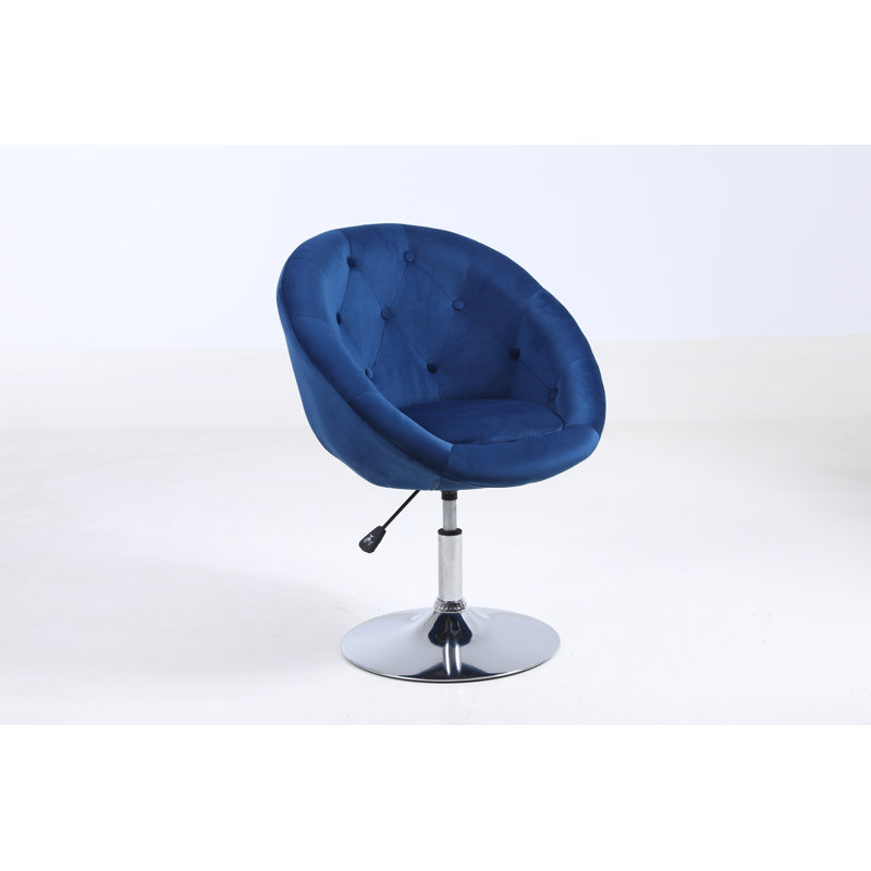 Chaise de travail en velours Stephanieb, Bleu