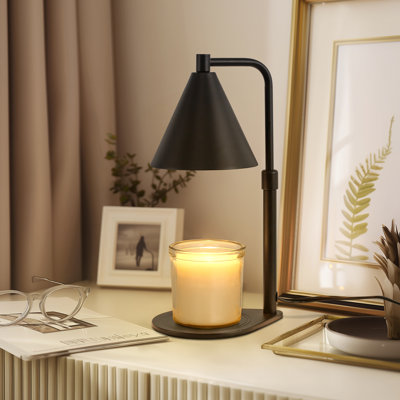 Lampe de table réglable - Lampe de chevet en cire contemporaine avec abat-jour conique pour chambre à coucher ou bureau