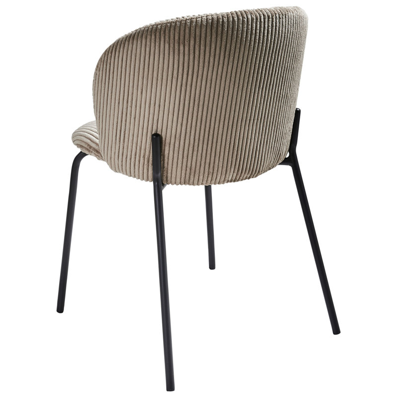 Set of 2 Dining Chairs MILES Corduroy, Beige