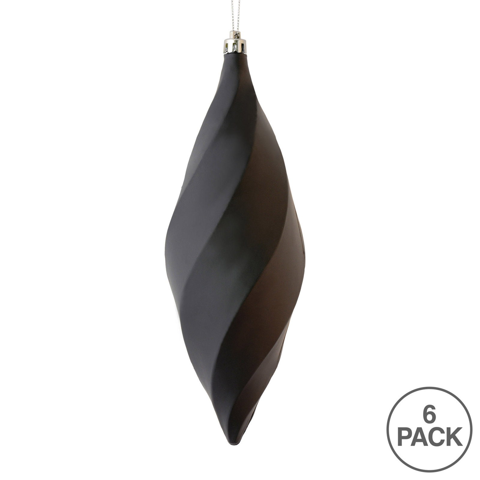 8" Swirl Finial Ornament, Matte Black
