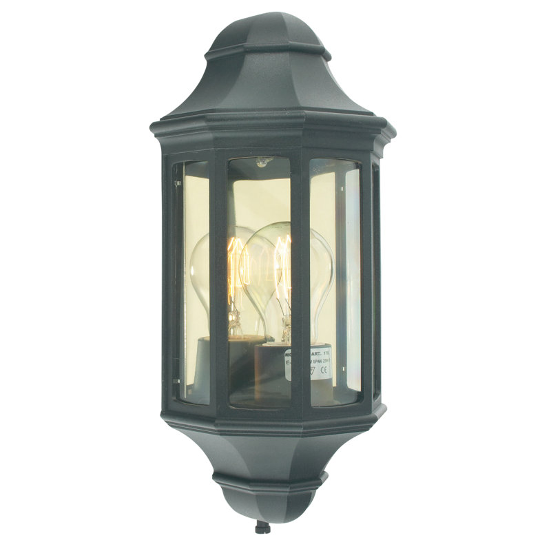 Werchter Outdoor Wall Lantern, 41cm H x 18cm W x 13cm, Black