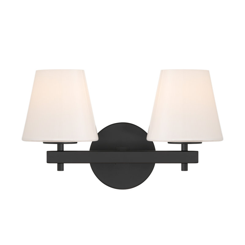 Ivanbrook 16'' Black Sconce, 2, 10" H x 16" W x 7.5" D, Black