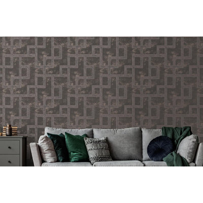 Boutique Gilded Greek Key Wallpaper