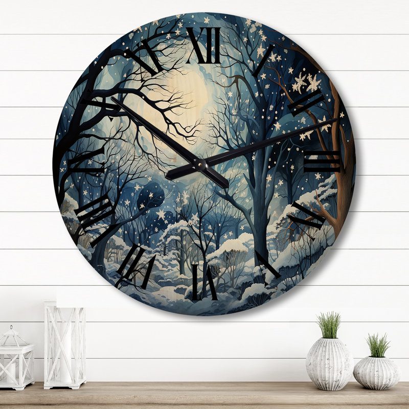 Horloge murale en bois massif Rimbert, Grand
