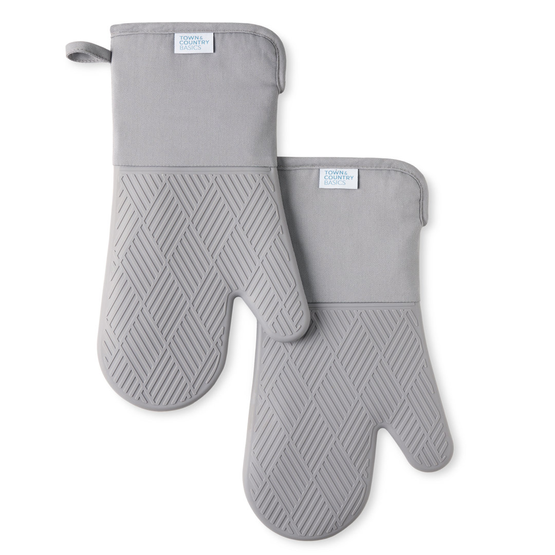 Town & Country Living Basketweave Oven Mitt Set (Set of 2) Town & Country Living 