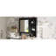Armoire de rangement murale pour salle de bain, armoires à pharmacie avec grande porte miroir, tablettes réglables et trois niveaux de rangement ouverts (meuble-lavabo non inclus)-1808465679