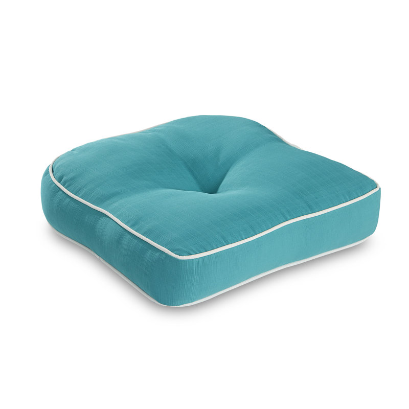 Adelphine Outdoor 4'' Dining Chair Seat Cushion, Teal