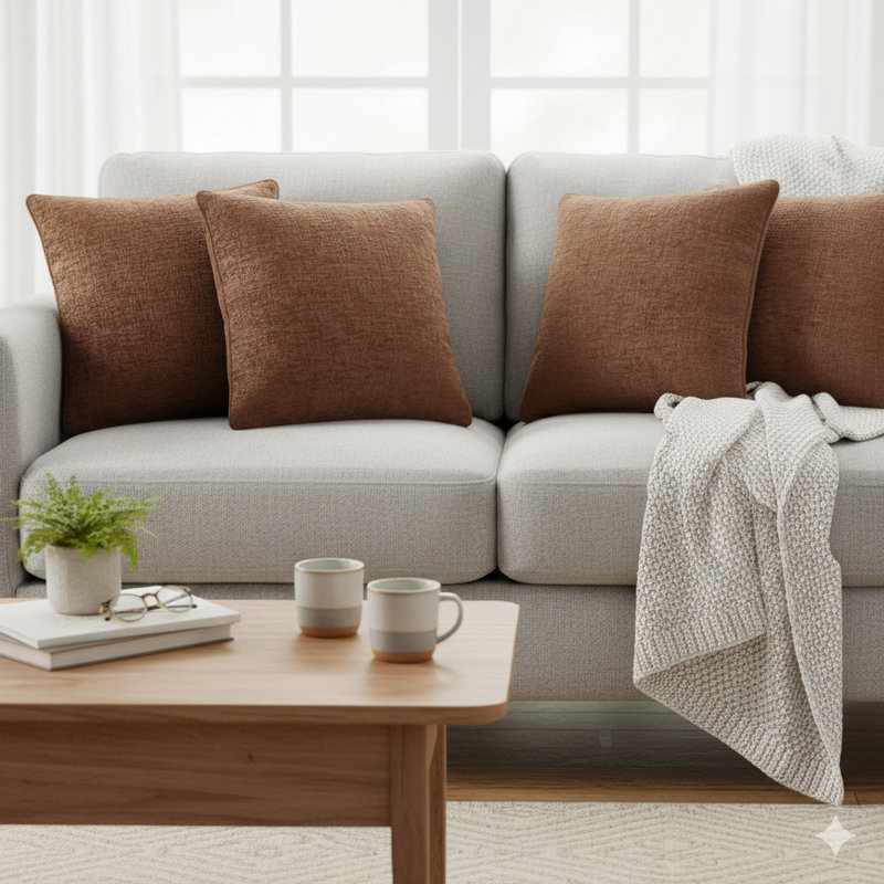 Square Cushion, Copper