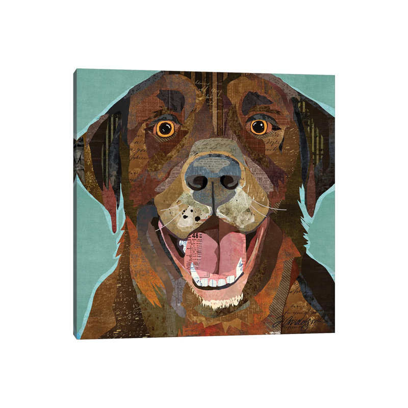 Grinning Chocolate Lab by Traci Anderson - Wrapped Canvas Print, 45.72 cm H x 45.72 cm W x 3.175 cm D