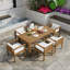 Ensemble repas de patio avec table, chaises et coussins amovibles-129441920