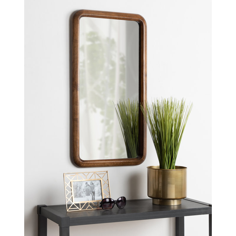 Anacleta Overmantel Mirror, 31.5" H  x 17" W, Walnut Brown