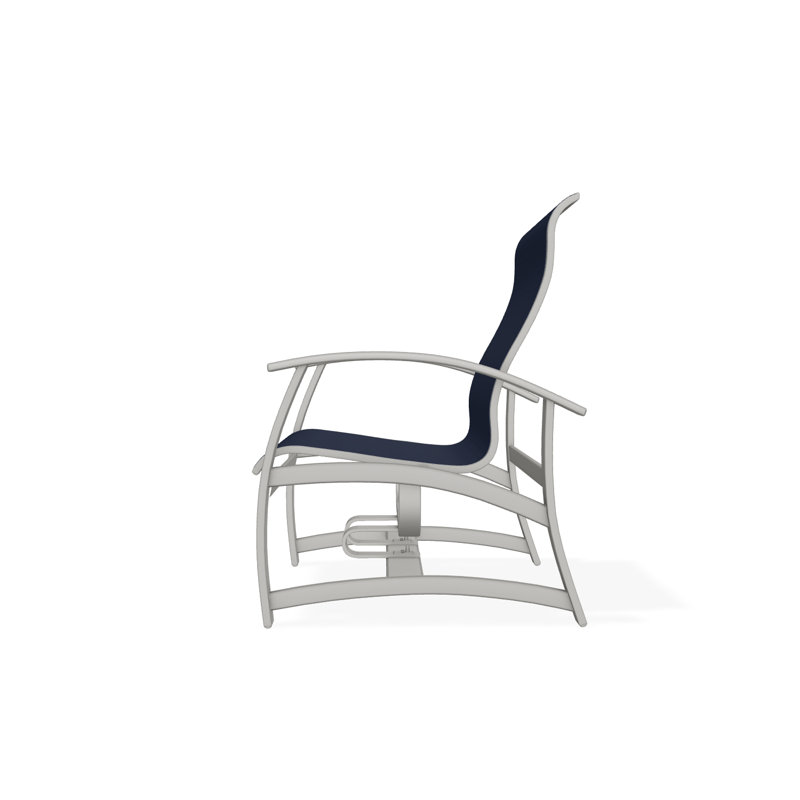 Belle Isle Outdoor Lounge Chair, Navy 13D Sunbrella®, Snow